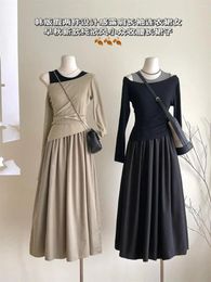 Robes décontractées Anese Streetwearmaxi Es pour femmes Rsvppap Officials Store Ximeng 2023 Summer French Word Elegant Hepburn Style Robe serrée