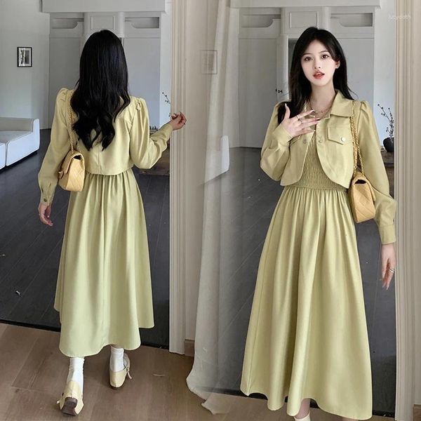 Robes décontractées Anese Streetwearmaxi Es pour femmes Rsvppap Officials Store grande taille légèrement automne jupe deux pièces costume F robe