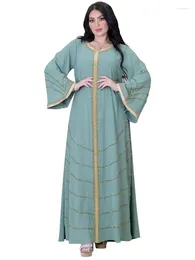 Robes décontractées Arabe Maroc Robe musulmane Abayas Femmes Abaya Flare Manches Ramadan Diamant Dubaï Turquie Islam Kaftan Robe Longue Robes