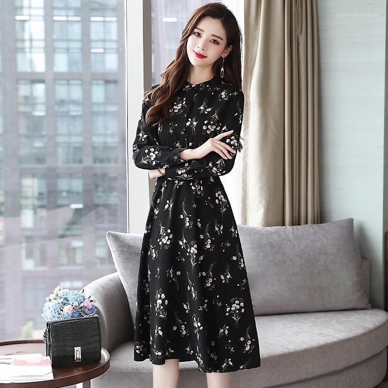 Casual Dresses Autumn Fragmented Chiffon Dress Women Summer A-line Long Korean For