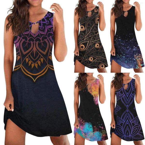 Robes décontractées automne avant et arrière ourlet fendu violet hawaïen fleur tropicale polynésien Tribal imprimé robe femmes Vestidos