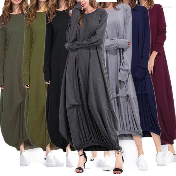 Robes décontractées automne plus taille pour femmes à manches de robe de t-shirt pour femmes