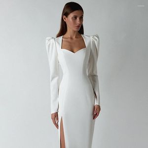 Casual jurken herfst lente sexy jurk white bodycon dames midi feest 2023 aankomsten beroemdheid avondclub