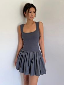 Vestidos casuales estilo ballet dopamine sear dopamine vestida de chaleco plisado milenio sospechoso de tejido de punto sexy para mujeres