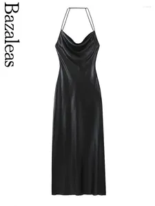 Robes décontractées bazaleas Store Back Zipper One Piece Robe Backlesss Sexy Sexy Slim Party MIDI OFFICIEL