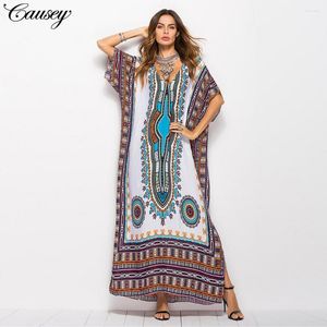 Casual jurken Big Code Printing National Style Beach Dress Rok Vakantie