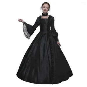 Casual jurken zwart -witte vrouwen rococo bloemen jacquard gotische Victoriaanse jurk Halloween Masquerade Ball -jurken lang thema feest