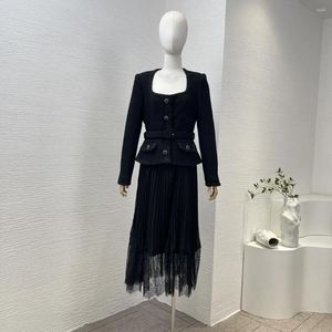 Vestidos casuales de moda negra vestida larga 2024 ropa última para mujeres