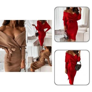 Robes décontractées robe moulante couleur unie midi 5 tailles respirant tendance absorbant la sueur femmes