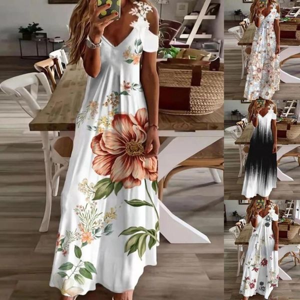 Vestidos informales Bohemio Maxi Dress Beach Party Party Bata suelta