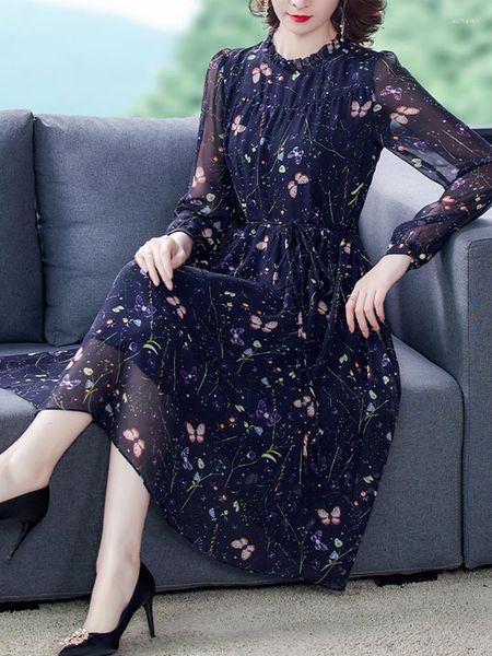 Vestidos casuales Boho Floral primavera verano vestido Mujer 2023 corsé Vintage gasa moda coreana graduación Elegantes Para Mujer bata Longue