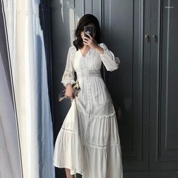 Vestidos informales Boreathiman de cintura alta formal con encaje blanco a media calificación A-Line Skrit Skrit Ladies Temperment
