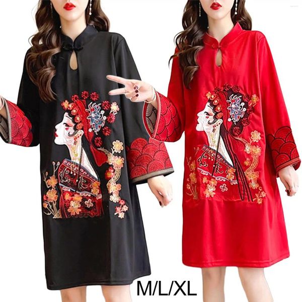 Robes décontractées Robe Cheongsam chinoise longueur au genou pour les événements formels de shopping de rue