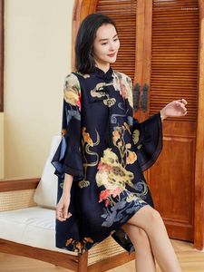 Robes décontractées Style chinois amélioré Cheongsam robe mère automne âge-réduction occidental grande tailleb