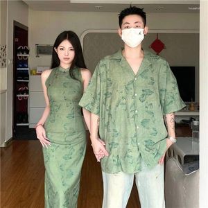 Robes décontractées de style chinois en couple rétro tenue 2024 Senture de conception haut de gamme d'été