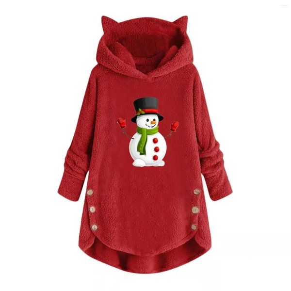 Robes décontractées de fête de Noël robe de fête de Noël femme chaude molle en top à capuche