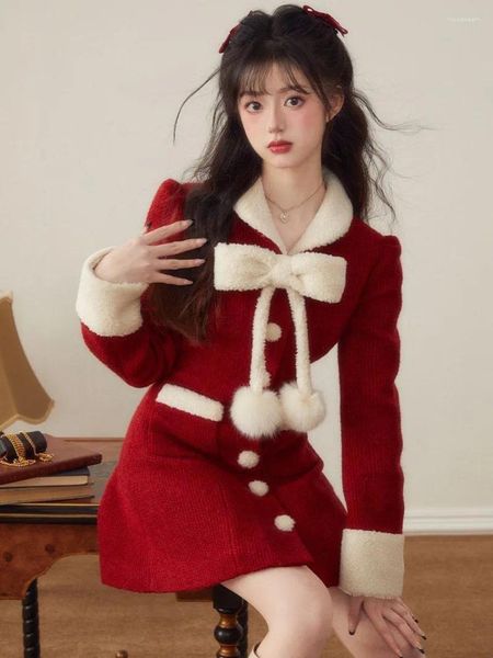 Robes décontractées de Noël robe en laine femmes
