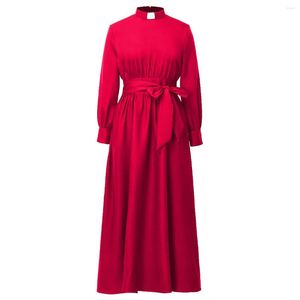 Robes décontractées clergé pour femmes ministre robe de louange liturgique Maxi longueur Tab col Robe Costume de culte