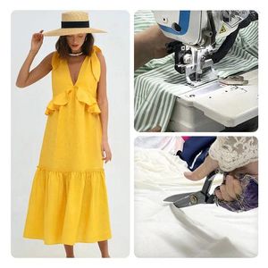 Vestidos informales Producción de ropa Mano de obra y materiales Contratación Limpieza Impresión Fabricación de pedidos pequeños Mujer