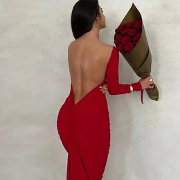 Robes décontractées Club Tenues pour femmes Vatido de Fiesta Elegante Robe Maxi High Strecth Sage Sexy femme Abito