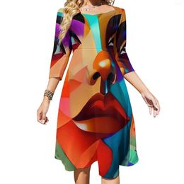 Robes décontractées colorée dame robe femme abstraite toard esthétique sexy plage custom vêtements 4xl 5xl 6xl