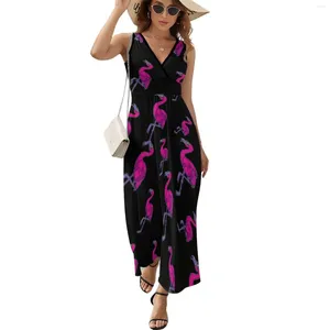 Robes décontractées Cool Flamingo Robe Streetwear Boho Beach Longue Femelle Mignon Personnalisé Maxi Anniversaire Cadeau