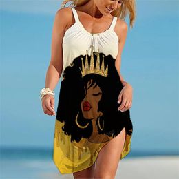 Casual jurken schattige meisjes jurk zomer Boheemse strand vrouwen mode midi mouwloze riemriem Afrikaanse feestavond sexy sundresscasual