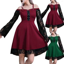 Vrijetijdsjurken donker groot formaat gotische jurk korte voorkant en lange Lolita 6xl schaakstukken metaal middeleeuws zwart sexy