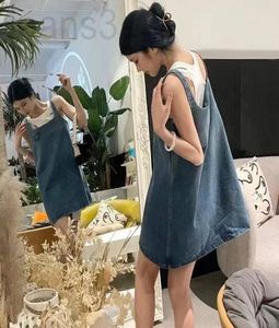 Casual Jurken Designer 2021ss Driehoek Blauw Vest Denim Rok Gewassen Dunne Aline Jarretel Jurk Herfst K10836458731