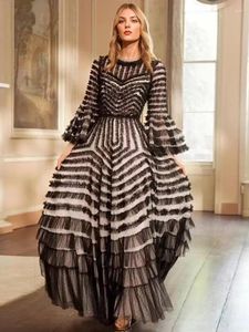 Robes décontractées Designer 2023 Robe de soirée élégante pour femmes de haute qualité Occasion formelle Soirée Longue Mode Français Chic Vintage