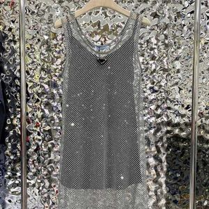 Casual Jurken Designer merk Dames vest rok tweedelige set imitatie kristal hot diamond dameskleding 13YG