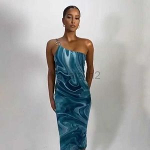Robes décontractées robe de créateurs d'été Nouvelle suspension pour femmes One Line Coux sexy robe imprimée à coupe basse et taille