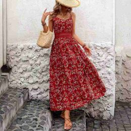 Casual jurken Designer Dress Dress Dames Summer Fashion Print Riem Boheemse jurk voor dames plus size jurken