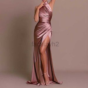 Casual jurken Designer Jurk Dames Zomer Nieuwe Solid Color Elegant Neck Hanging Slim Fit Taille Sluiting Jurk Plus Size Jurken