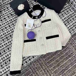 Casual jurken ontwerper Nanyou high-end Europese goederen herfst en winter 2022 Nieuwe temperament met een enkele borsten Temperament kleine geur korte tweed Tweed Coat nmfv