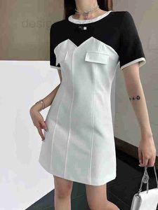Casual jurken Designer Spring Summer Nieuw zwart wit contrastjurk/voorste driehoekdecoratie/slanke versie 7p0d