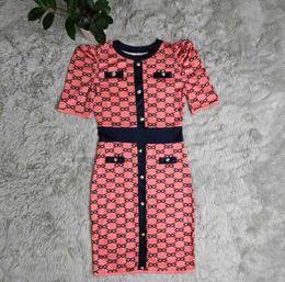 Robes décontractées Designer Femmes Classique 2022GG NOUVEAU Robe Mode Lettre Modèle Summer Manches courtes Haute Qualité Vêtements pour femmes 8P8X