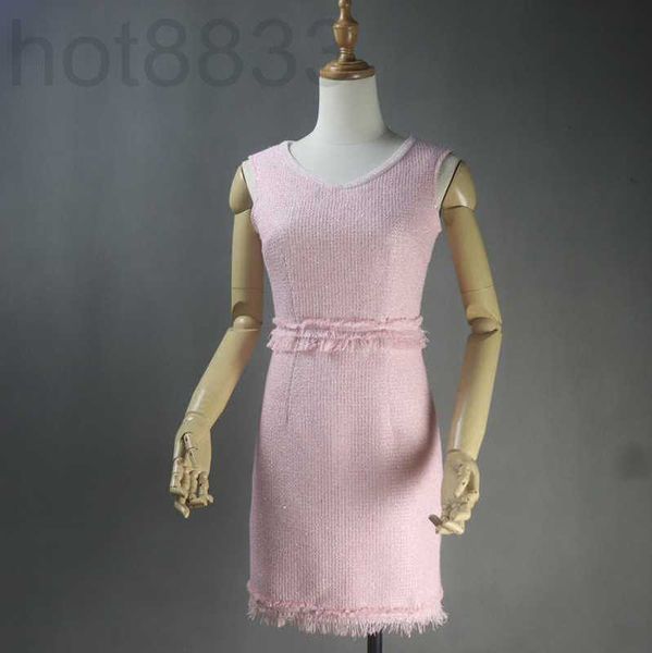Vestidos casuales Diseñador de moda para mujer celebridad viento vestido delgado fresco dulce rosa lentejuelas chaleco sin mangas falda MWOX