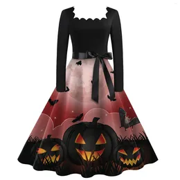 Robes décontractées Désir One Piece Unique Longueur au sol pour femme 2023 Manches longues Halloween Robes Filles Robes Para Mujer