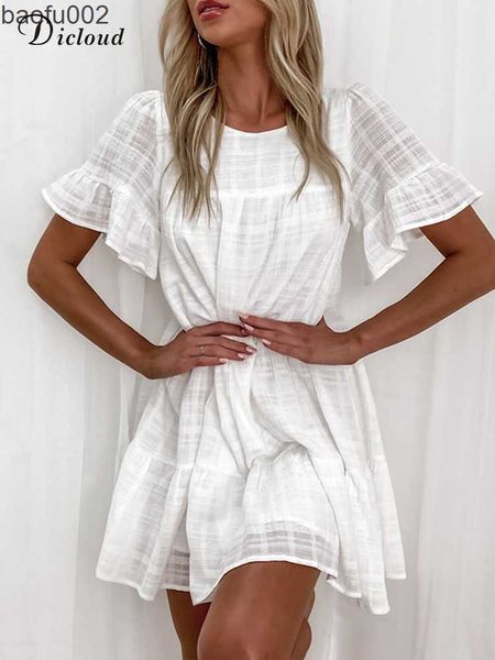 Vestidos casuales DICLOUD Boho blanco algodón vestidos de verano para mujeres 2022 vestido de embarazo suelto elegante fiesta playa boda túnica ropa femenina W0315