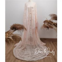 Casual jurken donjudy 2022 roze kanten moederschap met kwastje vrouwen vloer lengte feest prom bruiloft baby shower jurk jurk plus maat
