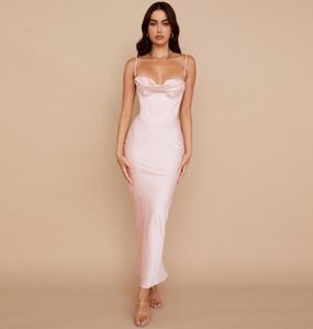 Casual jurken dubbele laag satijn bodycon jurk dames feest 2022 witte huis van CB Celebrity Evening Club9776360