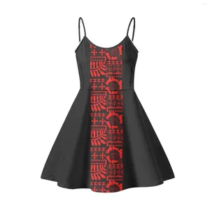 Vestidos casuales Vestidos para niños Summer Samoa Tatuaje Tatuaje Tema Tema Halter Sexy Fashion Beach Mujeres de gran tamaño o collar