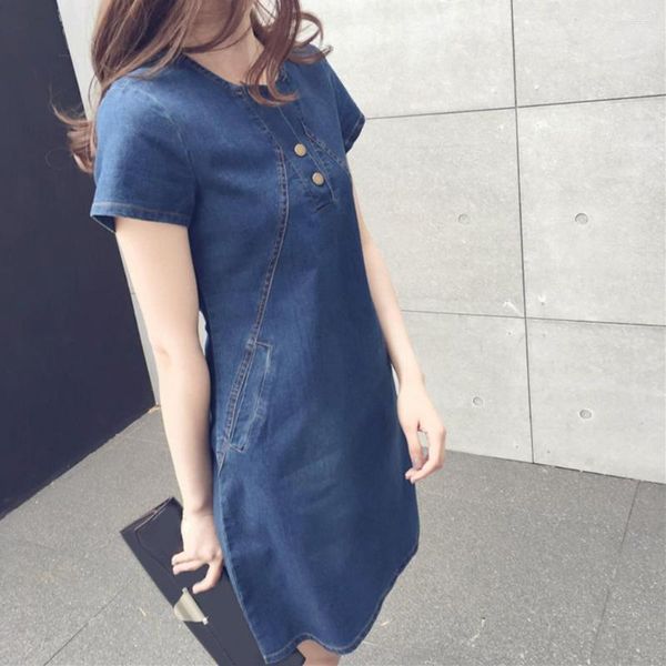 Vestidos casuales vestido moderno mujeres verano jean mini por encima de la rodilla femenina denim corto para ir de compras