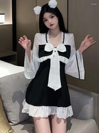 Robes décontractées robe douce mode mini petite poitrine sexy lingerie midi uniforme séduisant élégant 2024 japon jgr3