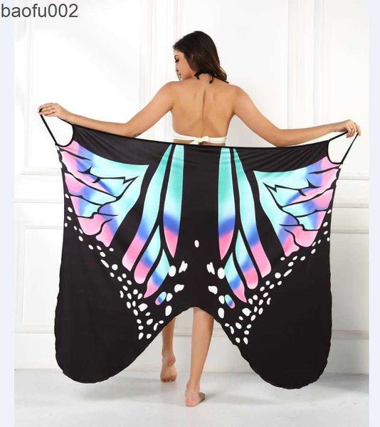 Robes décontractées robe femmes nouveau papillon peint impression 3D Sexy confortable couverture de plage couleurs robe de mode W0315