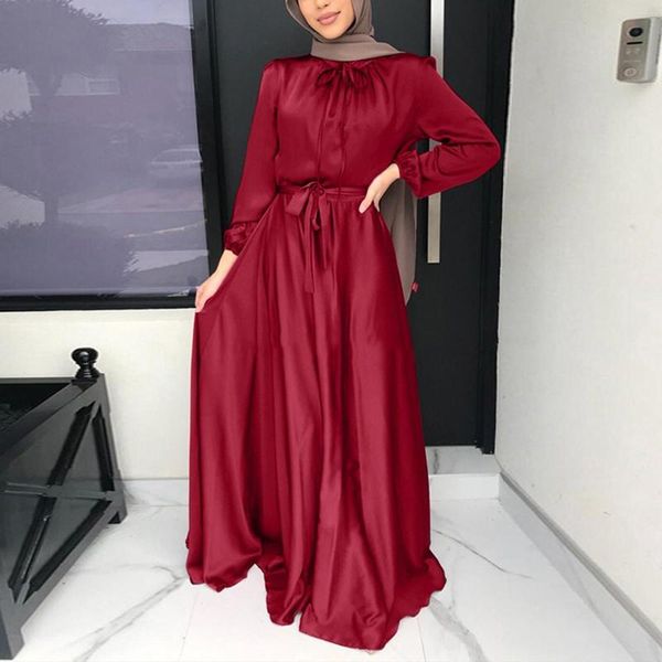 Vestidos casuales Dubai Musulmán Manga Abaya Islámico Elegante Vestido Árabe Kaftan Largo Mujer Africano Maxi