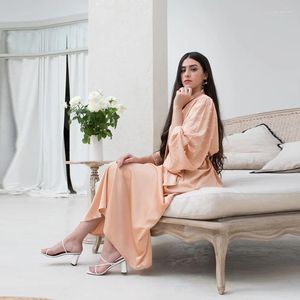 Robes décontractées Dubai Femmes Abaya Party Cocktail Soirée Maxi Robe Longue Eid Musulman Jilbab Perles Robe Ceinture Élégante Robe Lâche Turquie