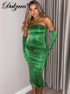 Casual jurken dulzura zomer ruches sexy y2k kleding mouwloze backless buis bodycon maxi jurken voor vrouwen 2022 outfits club feestje verjaardag T230210