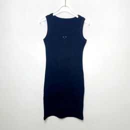 Casual jurken vroege lente zware industrie metaal l label gesplitste u-neck tanktop jurk sexy slank super een rokkinderen